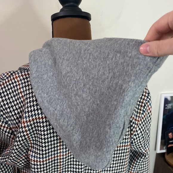 Mystree hooded layered houndstooth double breasted blazer size S - Picture 8 of 14